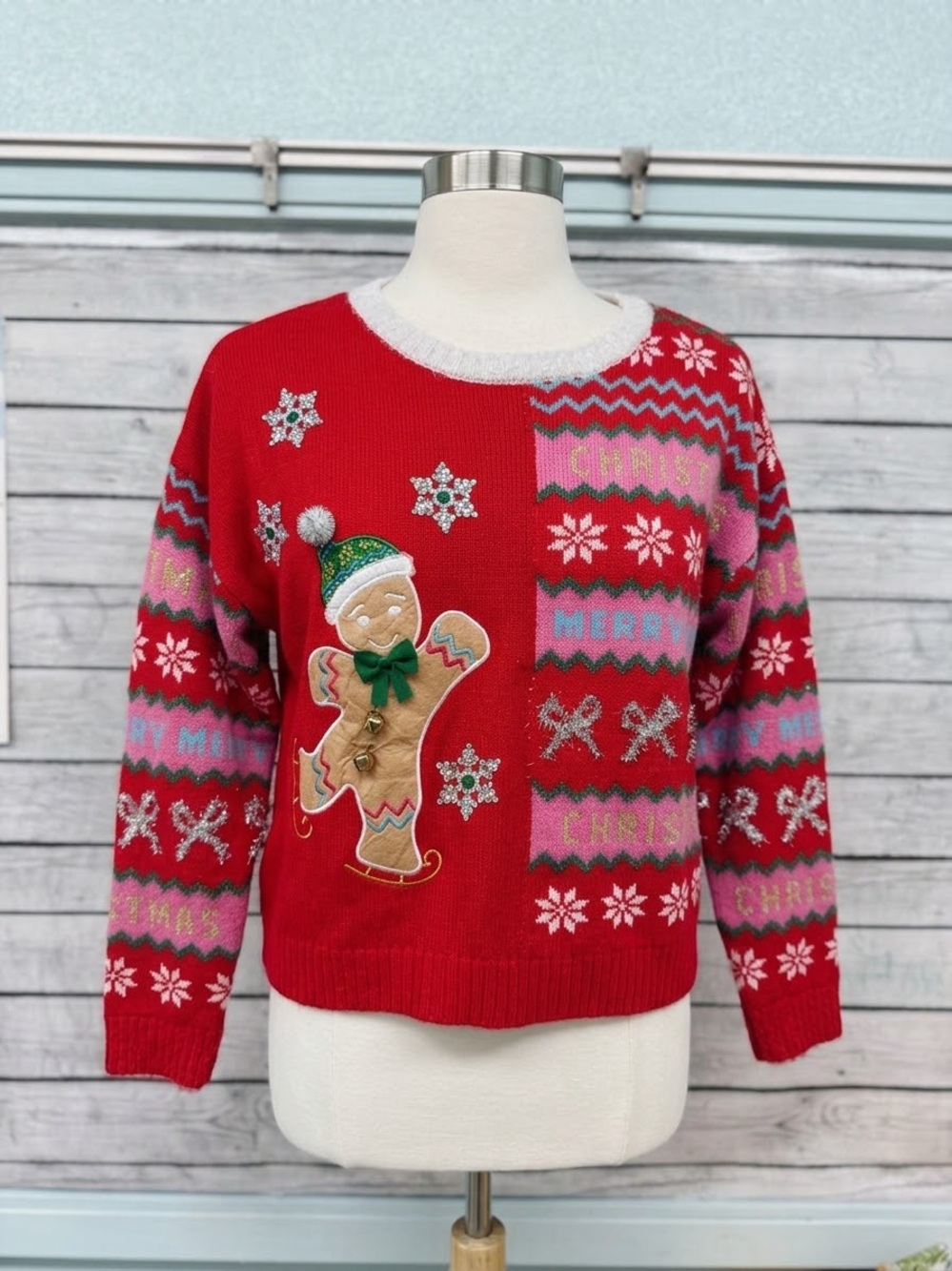 Holiday Gingerbread Sweater - Red